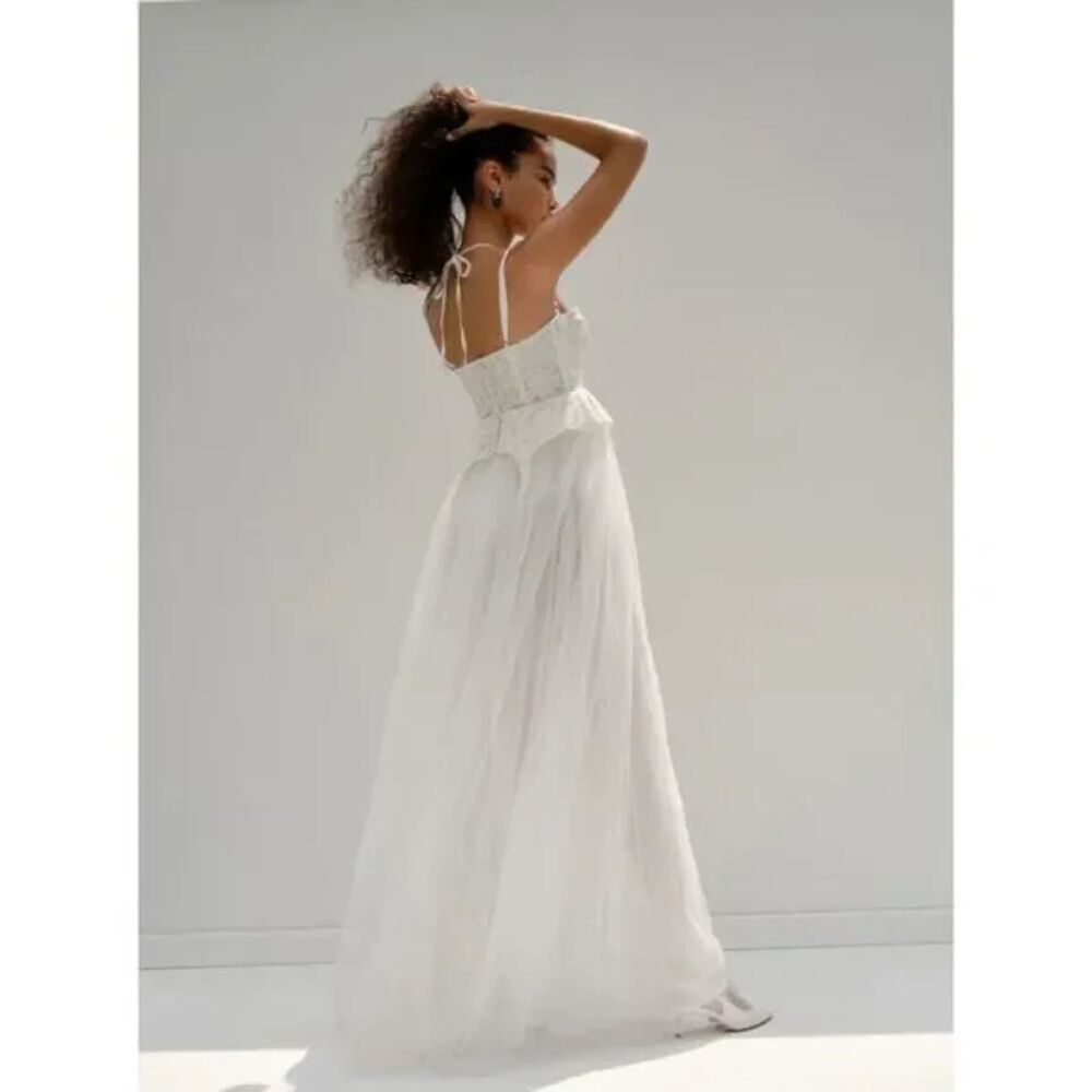 For Love & Lemons x Revolve Lily Bridal Gown Lace Corset Tulle Size M NWT - Picture 3 of 14